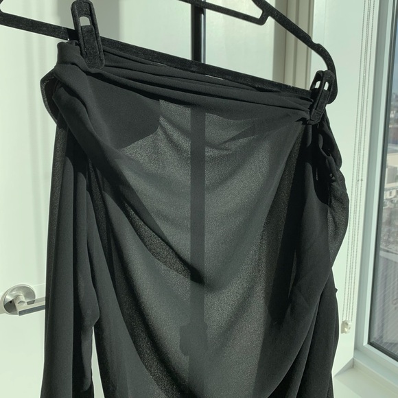 NWT Black Sheer Off the Shoulder Top - Picture 5 of 5